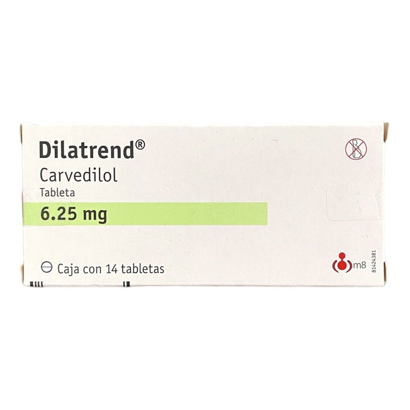 Dilatrend Carvedilol 6.25 Mg 14 Tabletas