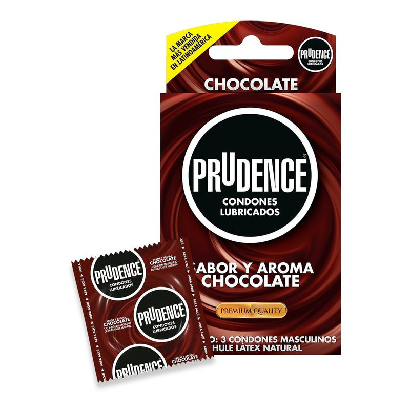 Condones De Látex Prudence Sabor Y Aroma Chocolate 3 Condones
