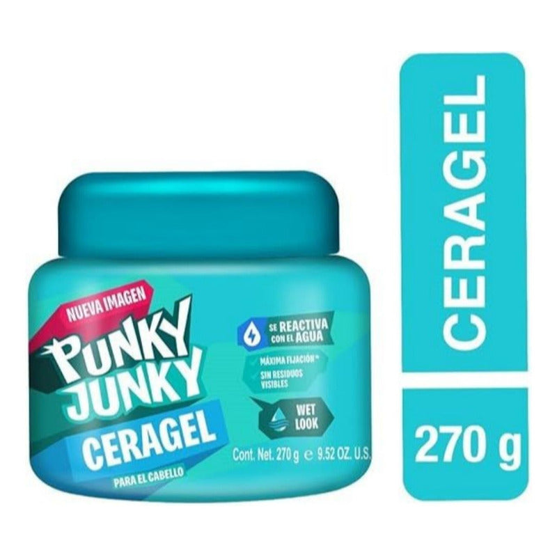 Cera Gel Para Cabello Punky Junky Efecto Húmedo 270g