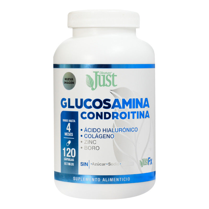 Suplemento Olnatura Just Justfx Glucosamina Condroitina Con Ácido Hialurónico Y Colágeno 120 Cápsulas Sin Sabor