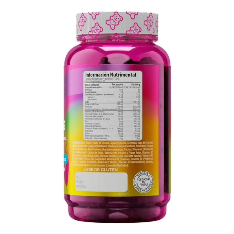 Belabear Multivitamínico Para Mujeres 60 Gomitas Frutos Rojos