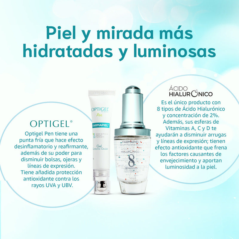 Optigel Contorno De Ojos Gel Anti Ojeras, Bolsas Y Arrugas Antioxidante, Hidratante, Reafirmante Y Antiinflamatorio Con Té Verde, Vitamina E Y Hamamelis Punta Metálica Efecto Frío 15 G