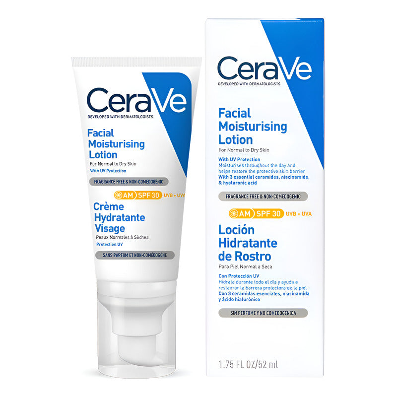 Cerave Loción Hidratante De Rostro Fps30 52ml Todo Tipo De Piel Día