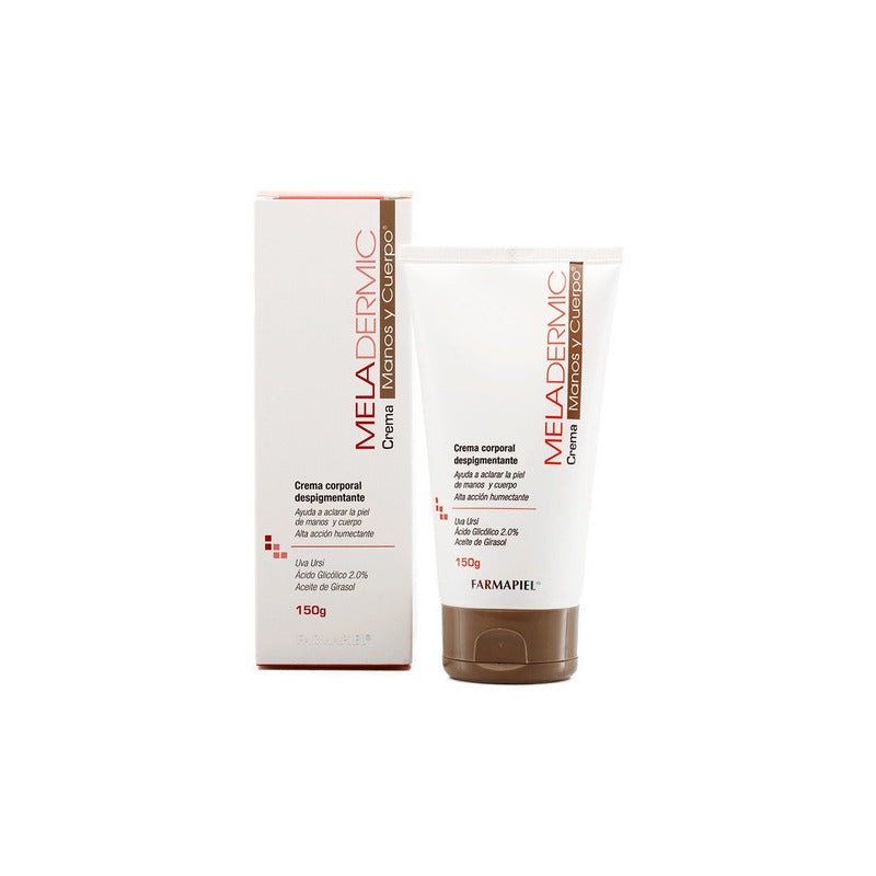 Crema Despigmentante Corporal Meladermic 150 G Tratamiento Para El Palo Aclara Manchas En Manos Axilas Inlgles Y Zonas Extensas Del Cuerpo Contiene Uva Ursi Ácido Glicólico Grado Dermatológico