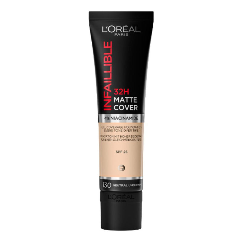 Base De Maquillaje L'oréal Paris Infaillible Matte Cover Tono 130 Neutral 30ml