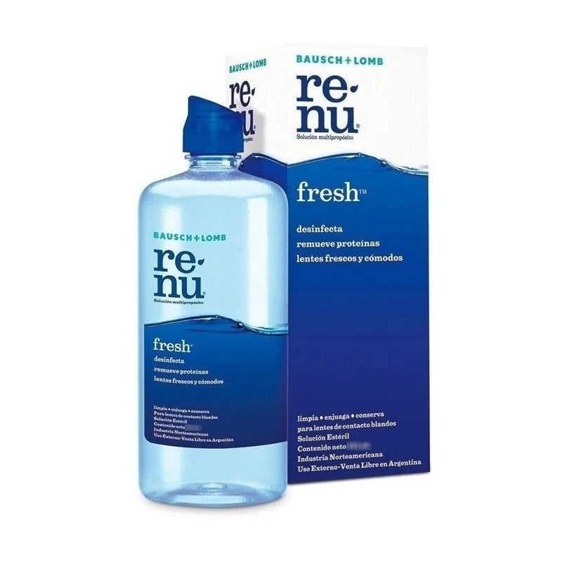 Solución Renu Fresh 120ml - Limpieza Y Desinfección Completa Para Lentes De Contacto - Elimina Proteínas Y Bacterias - Hidratación Prolongada Para Mayor Comodidad Y Frescura Todo El Día