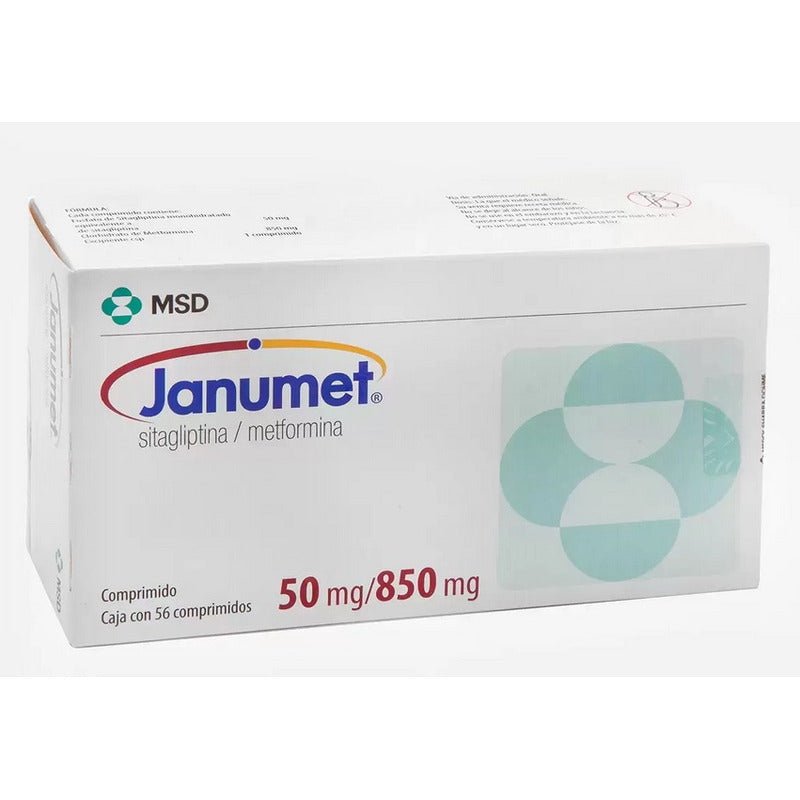 Janumet Sitagliptina Metformina 56 Comprimidos 50mg/850mg