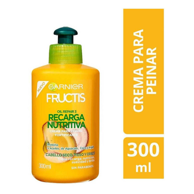 Fructis Garnier Crema Para Peinar Recarga Nutritiva 300ml
