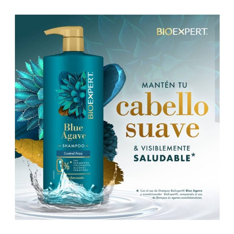 Shampoo Bioexpert Blue Agave Control Frizz Ph Balanceado 1l