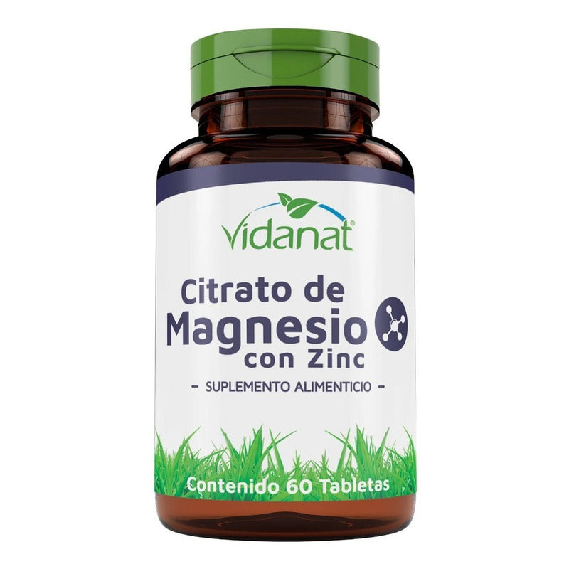 Citrato De Magnesio Con Zinc 60 Tabletas Vidanat Sin Sabor