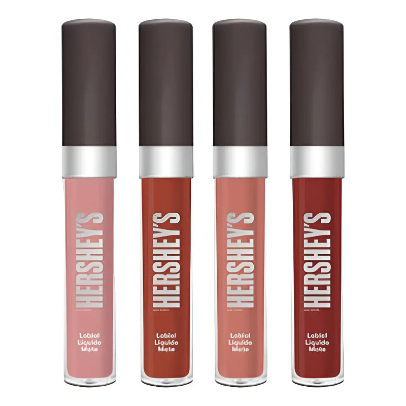 Pack X4 Labiales Liquid Lipstick Set Mate Hershey's