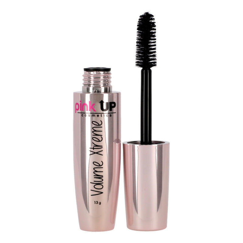 Pink Up Volume Xtreme Máscara De Pestañas Indeleble Volumen Y Longitud Efecto Pestañas Postizas A Prueba De Agua No Deja Grumos Modelo Pkm01