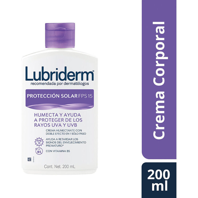 Crema Lubriderm Solar Fps15 200ml Hidratante Cuerpo
