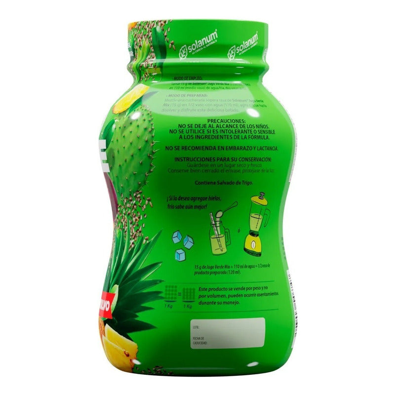 Jugo Verde Mix Fibra Para Mezclar En Polvo 1 Kg Solanum