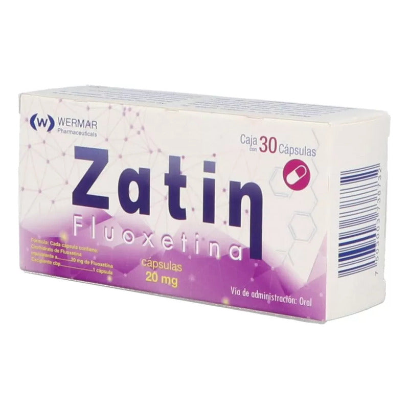 Dos Cajas De Fluoxetina Zatin 20mg 30 Capsulas Cu