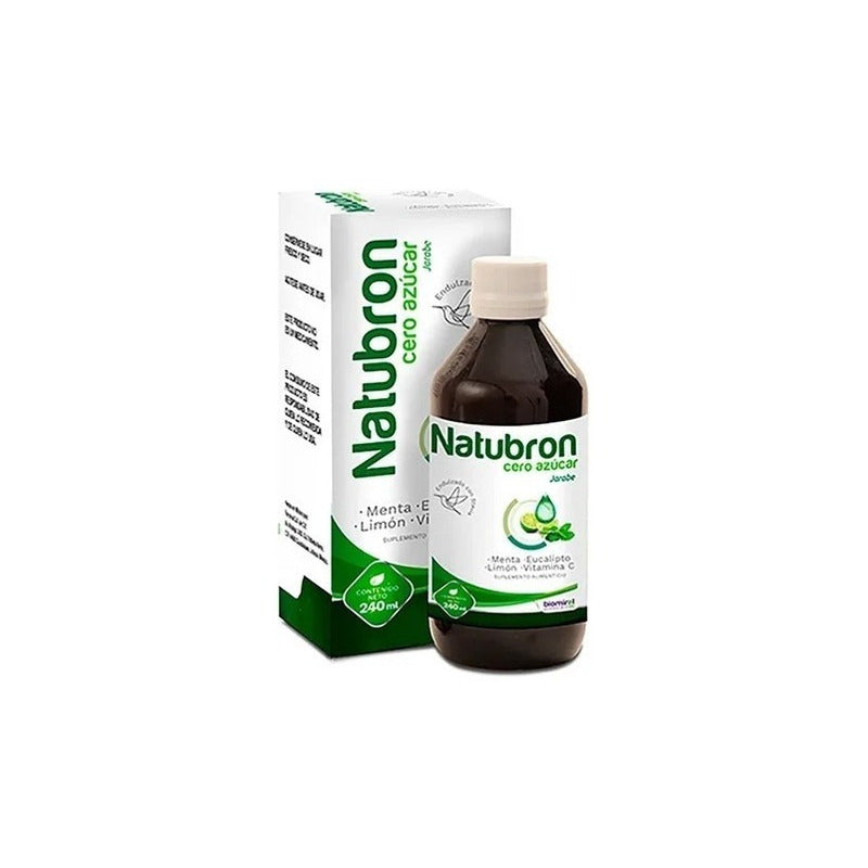 Natubron Cero Azúcar Jarabe Suplemento Eucalipto 240 Ml  Menta, Limón