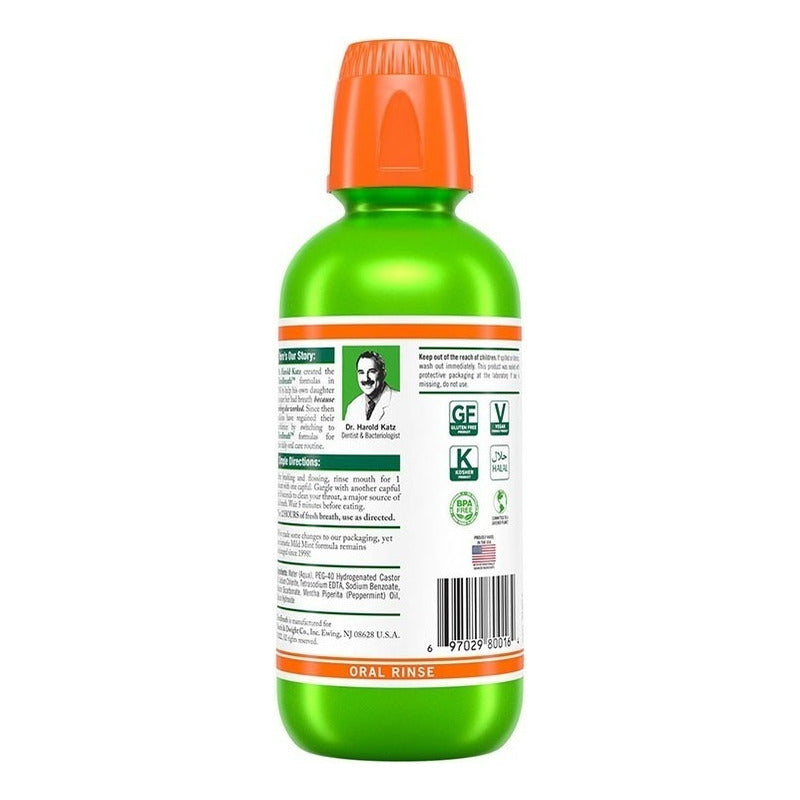 Enjuague Bucal Therabreath Fresh Breath Menta Suave 473 Ml