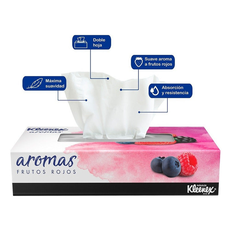 Pack X90 Pañuelos Kleenex Aromas Frutos Rojos Doble Hoja