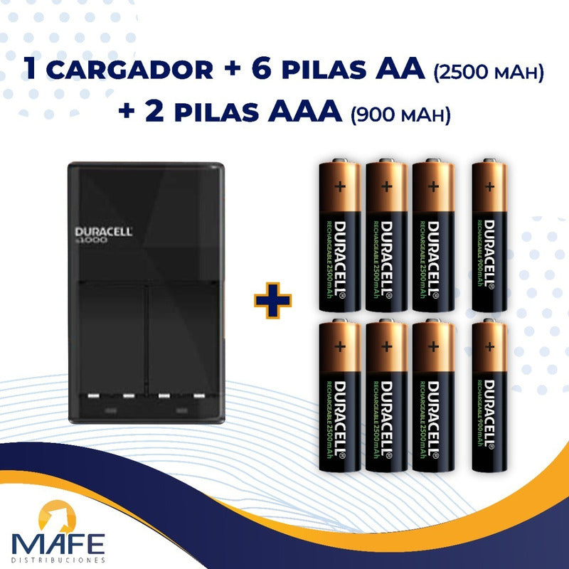 Duracell Cargador Duracell +6 Pilas Aa 2500ma+2 Pilas Aaa
