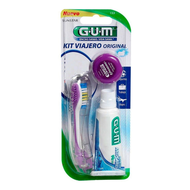 Gum Kit De Viaje Cepillo Pasta E Hilo Dental