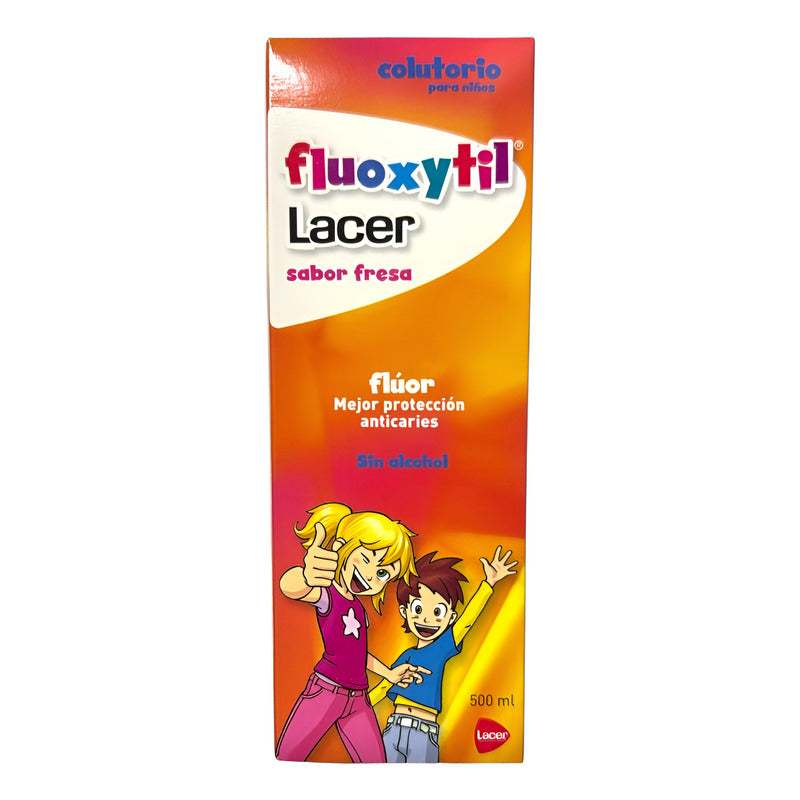Enjuague Bucal Infantil Fluoxytil Sabor Fresa 500ml