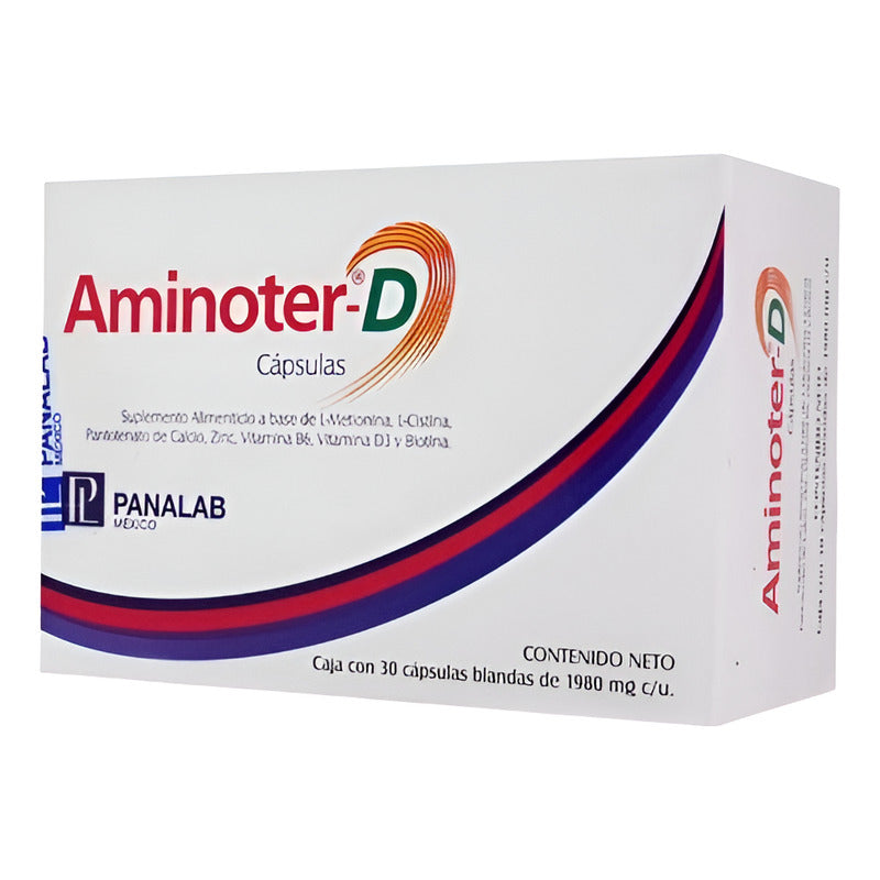 Aminoter D Suplemento Anti Caída De Cabello Vitamina D 30cap