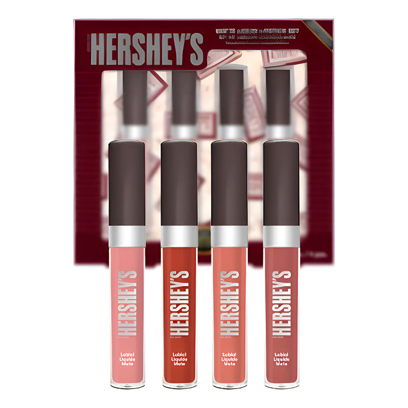 Hersheys Set Labiales Liquidos Mate Edicion Limitada 4pz Labiales Hersheys
