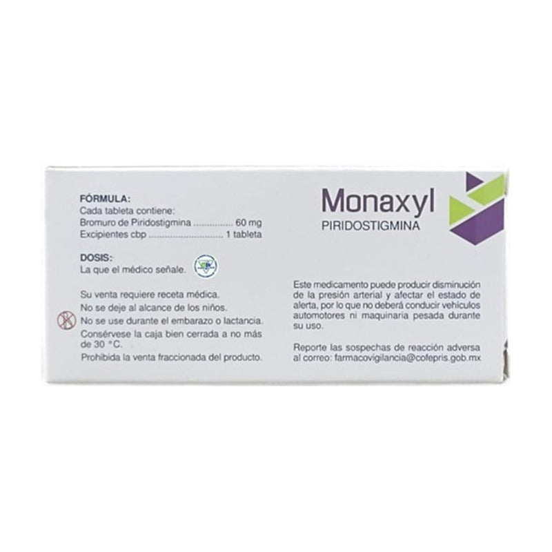 Monaxyl Monaxyl Tableta 60 Mg, 20 Tabletas - Productos Maver, S.a. De C.v.