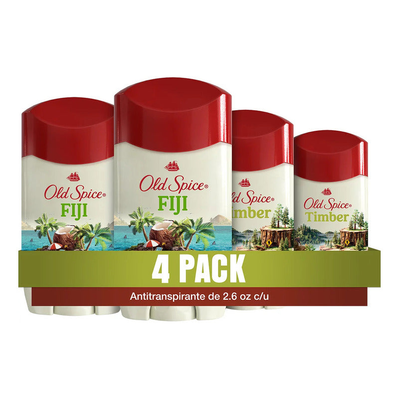 Old Spice Fresher Antitranspirante En Barra 4 Pzas De 73 G Coco