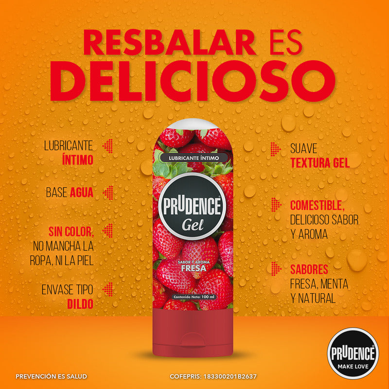 Lubricante Íntimo Prudence Gel Sabor Y Aroma Fresa 100ml