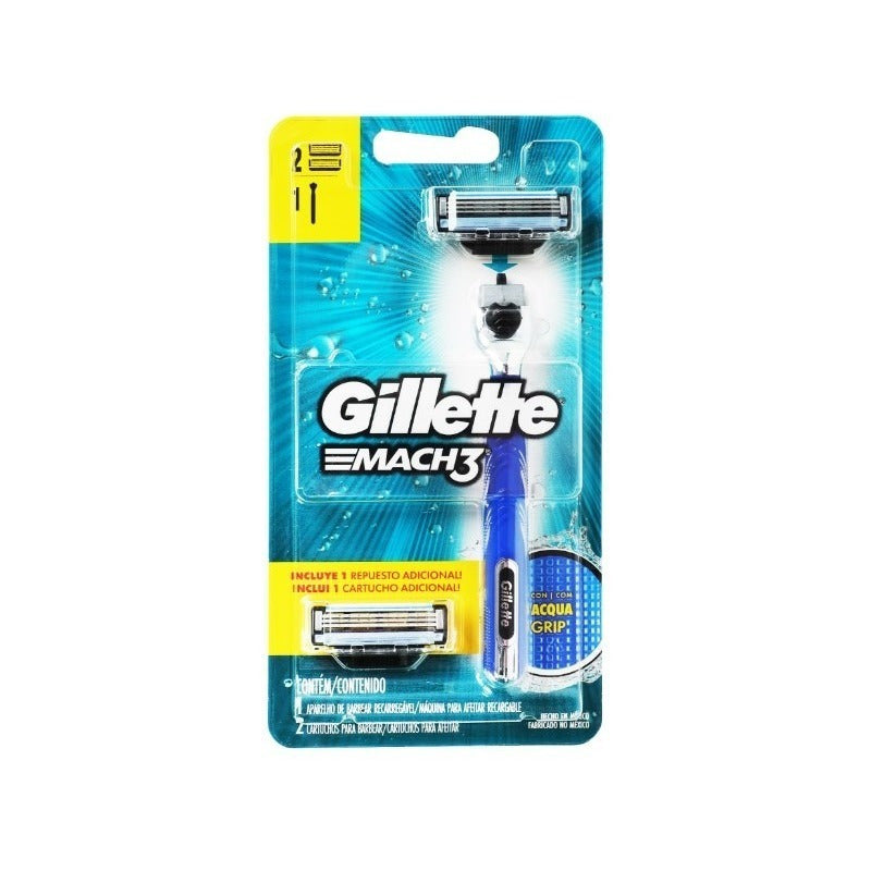 Gillette Match 3 Acqua Grip Con Dos Cartuchos