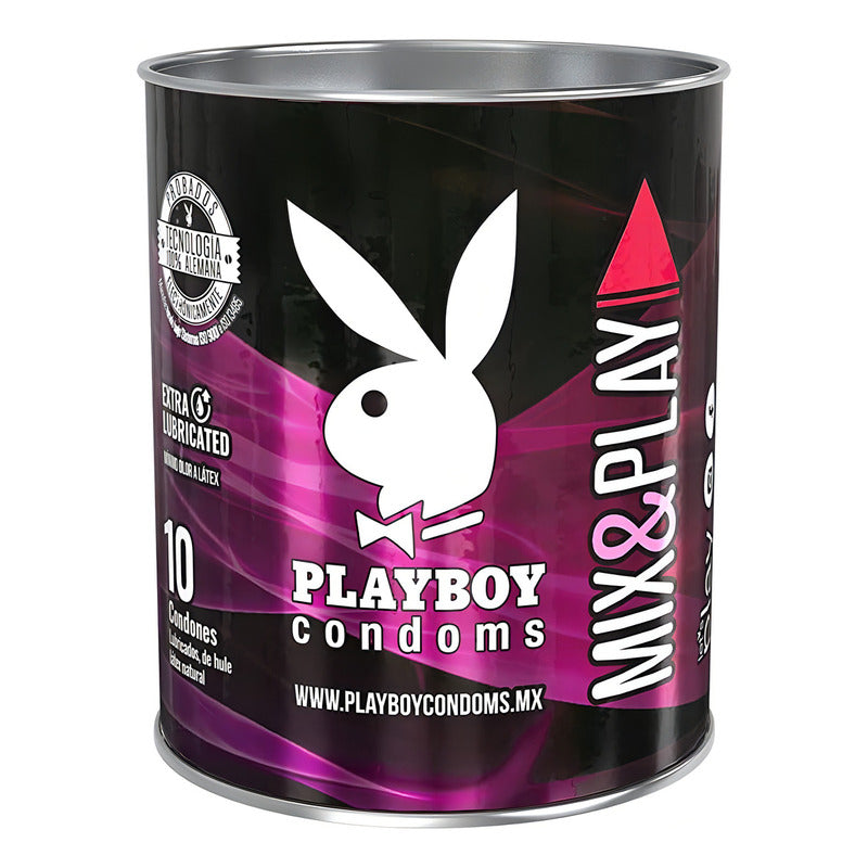 Condones De Látex Playboy Mix & Play Lata Con 10 Condones