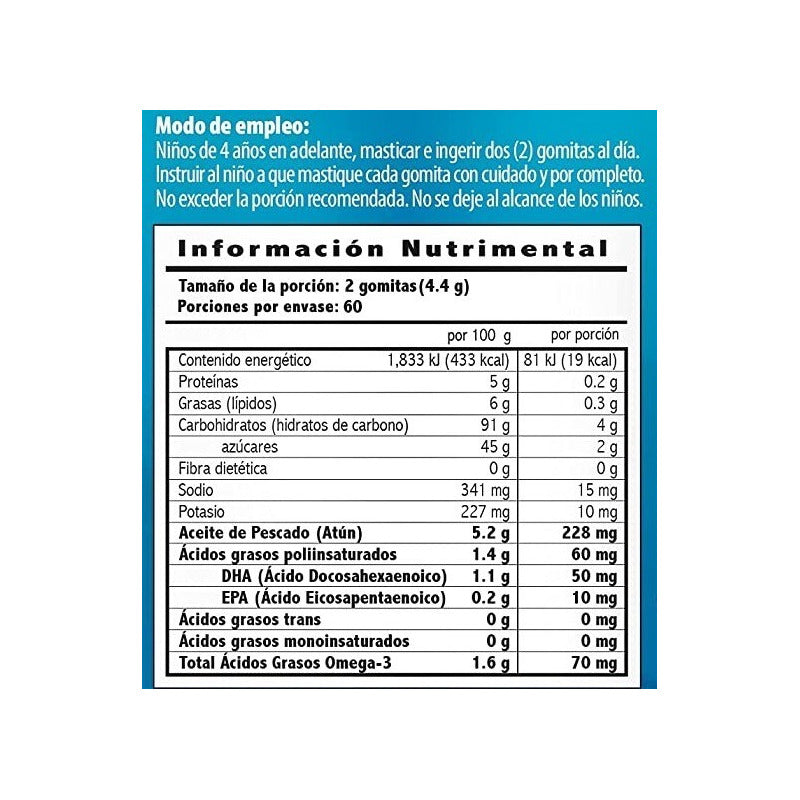 Omega 3 Gummies Kids Nemo 130 G 120 Pzs Gomitas Frutales