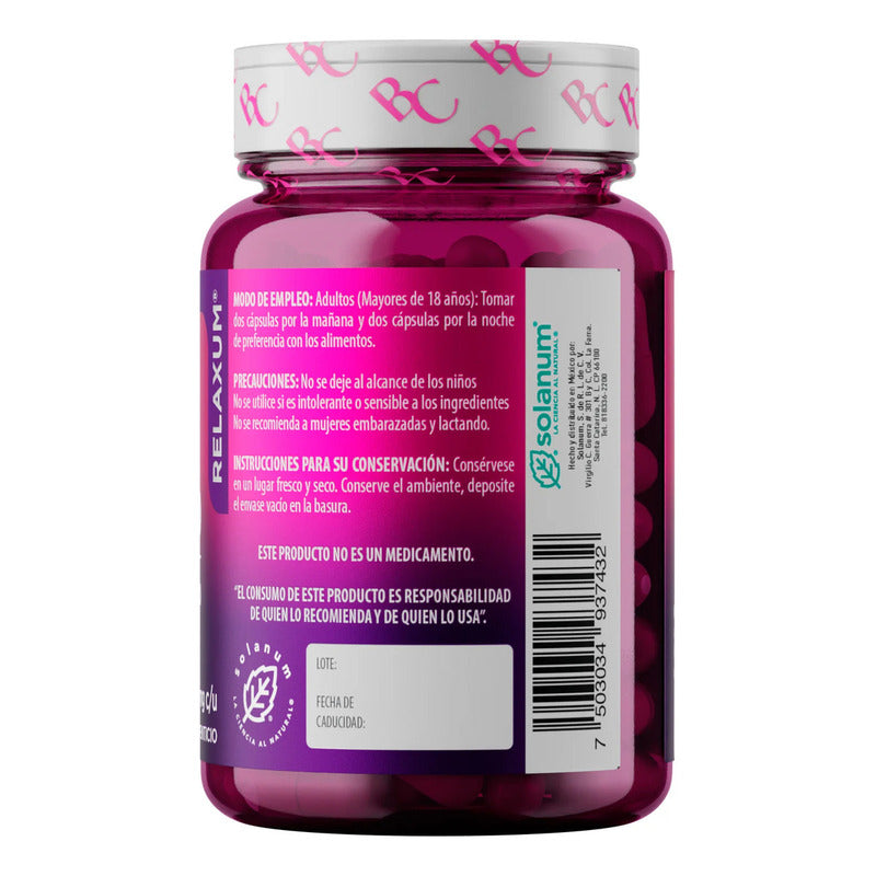 Solanum Belacaps Citrato De Magnesio + Lemon Balm 60caps Sin Sabor