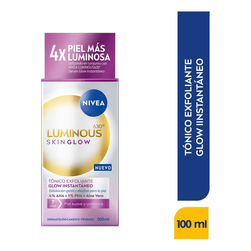 Nivea Luminous Skin Glow Tonico Exfoliante  100ml Todo Tipo De Piel Día/noche