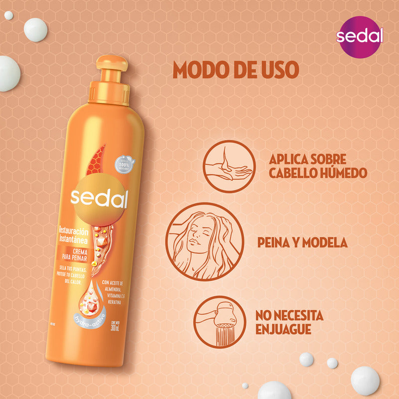 Sedal Crema Peinar 300 Ml Restauración Instantánea