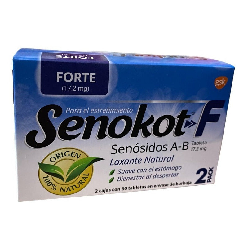 Duo Pack Laxante Senokot-f 17.2 Mg 60 Tabletas