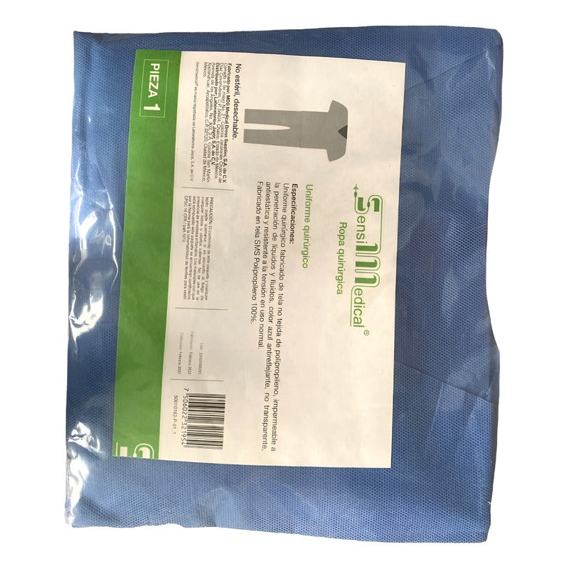 Uniforme Quirúrgico Sesnsimedical Material Sms Azul