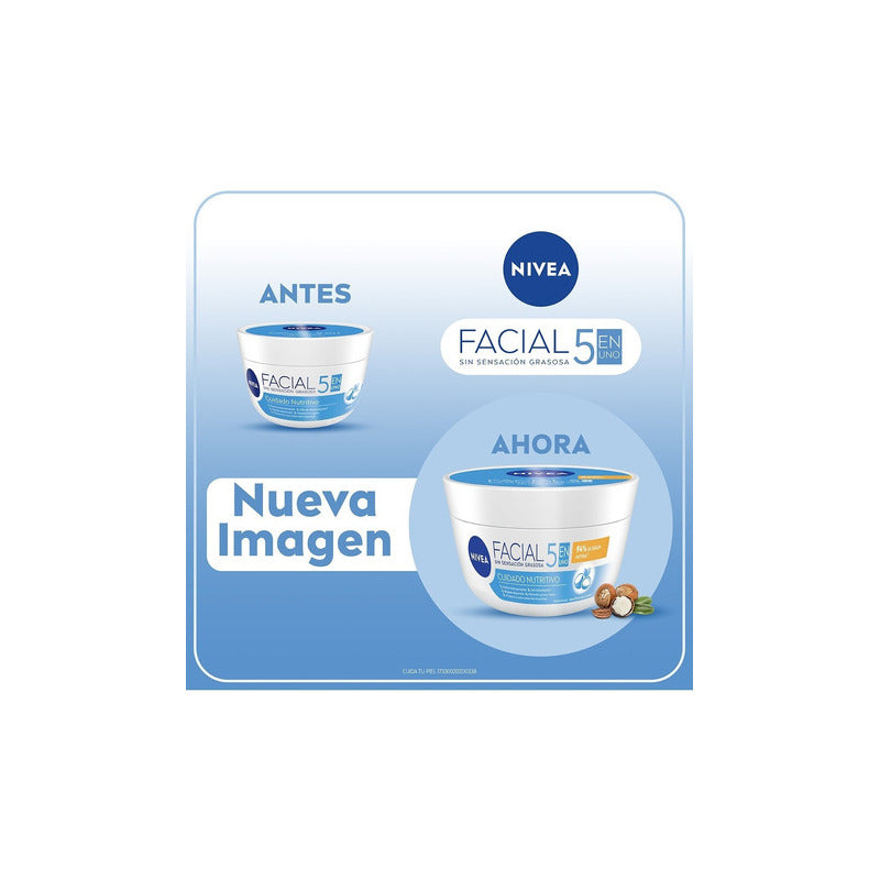 Nivea Crema Facial Hidratante 5 En 1 Para Piel Seca 375ml  Todo Tipo De Piel