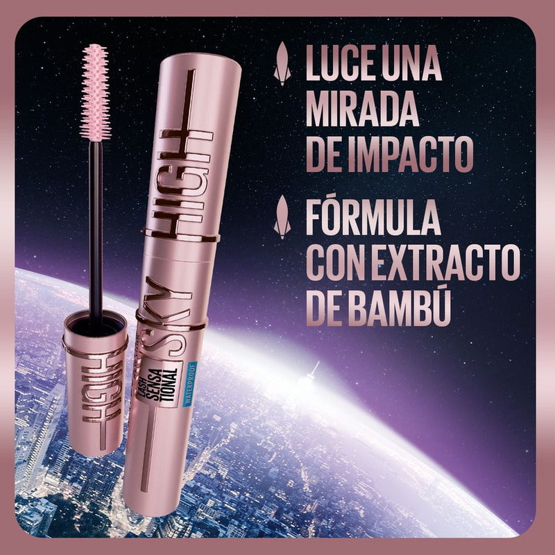 Máscara De Pestañas Lavable Maybelline Sky High Cosmic Black Color Negro