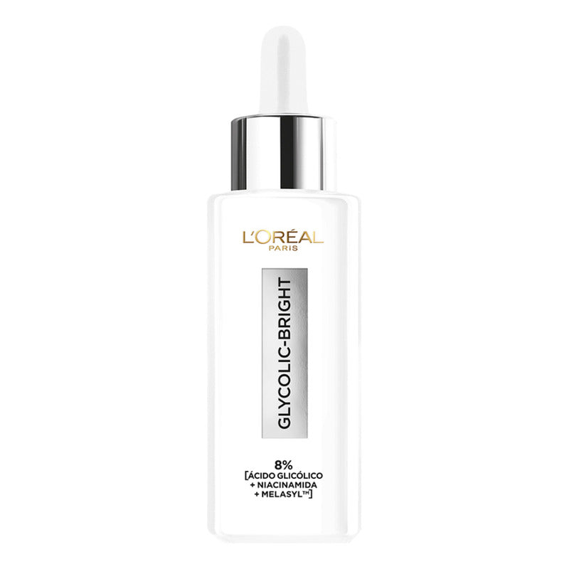 L'oréal Paris Glycolic Bright Sérum De Rostro Anti Manchas, Con Ácido Glicólico, Niacinamida Y Melasyl, Reduce Y Previene Todo Tipo De Manchas, 30 Ml.
