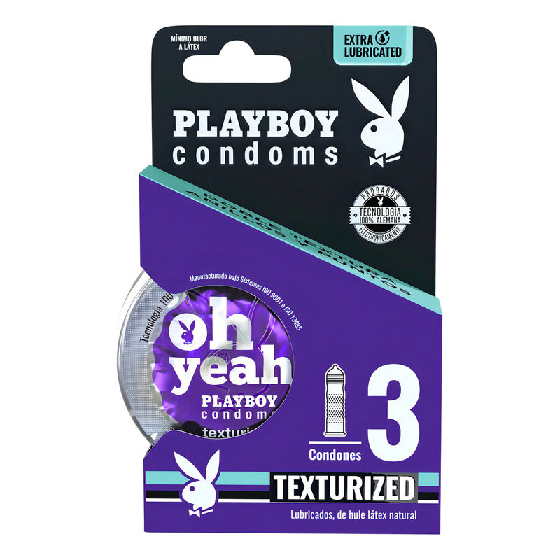 Condones De Látex Playboy Texturizados 3 Condones