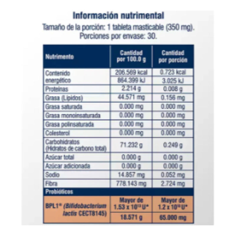 Microbiot Fit 30 Tabletas Masticables Sabor Sin Sabor Sin Sabor