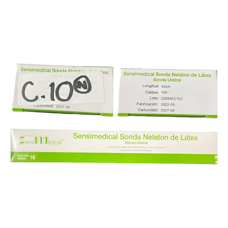 Caja 10 Sonda Nelaton De Látex Sensimedical Una Vía Calibres
