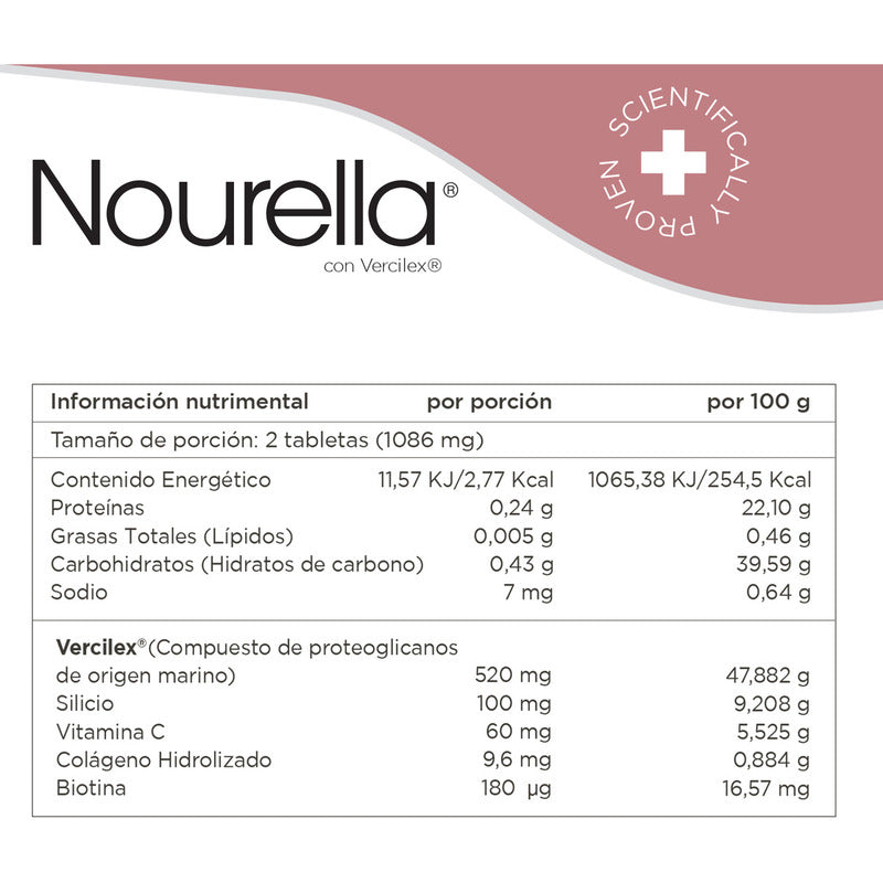 Nourella Suplemento Con Vercilex  60 Tabletas Sin Sabor