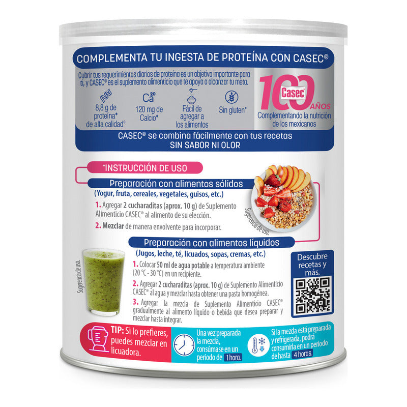 Suplemento Alimenticio Casec Lata 100g Sin Sabor