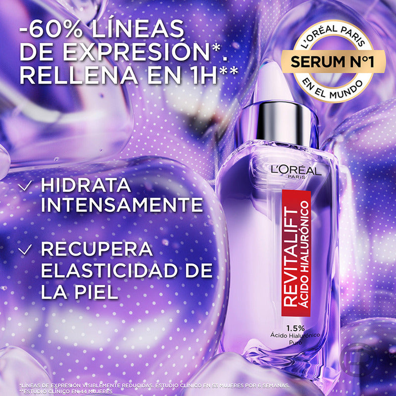 L'oréal Paris Revitalift Ácido Hialurónico Sérum De Rostro, Hidrata Intensamente Y Rellena Líneas De Expresión, 30 Ml.