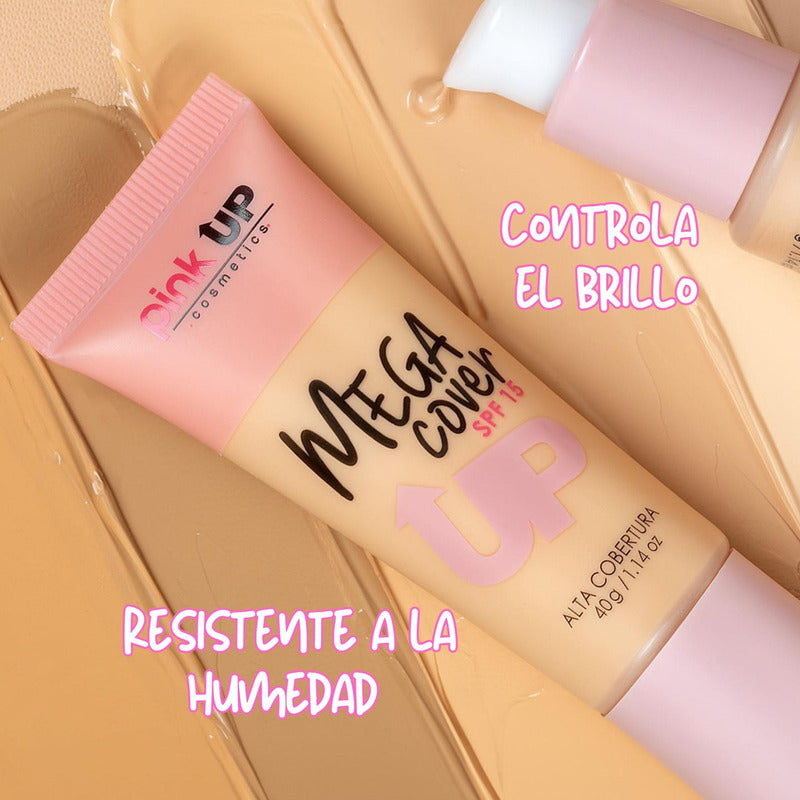 Pink Up, Maquillaje De Larga Duración, Cobertura Completa Tono Ivory