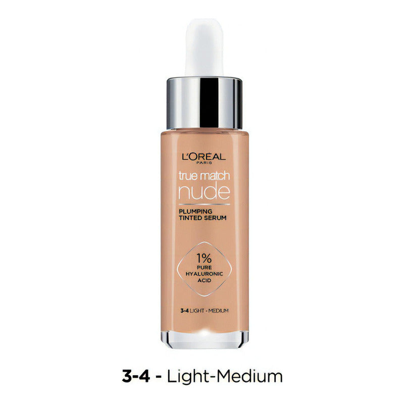Base De Maquillaje Liquida, Sérum Rellenador Con Color Y 1% De Ácido Hialurónico True Match De L'oréal Paris