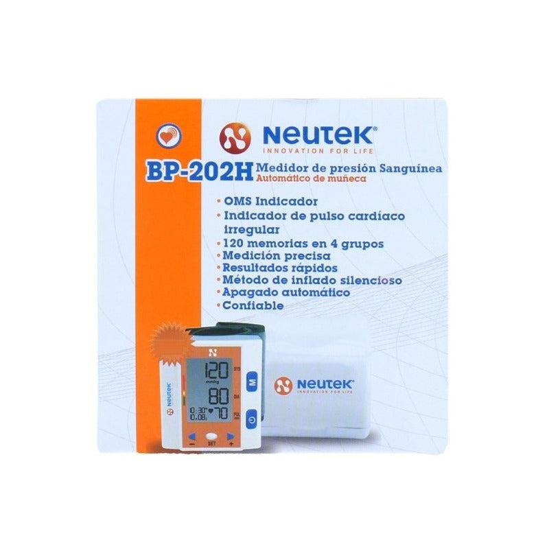 Monitor De Presión Arterial Neutek Bp-202h De Muñeca
